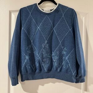 Vintage Alfred Dunner Petite Large Embroidered Sweatshirt